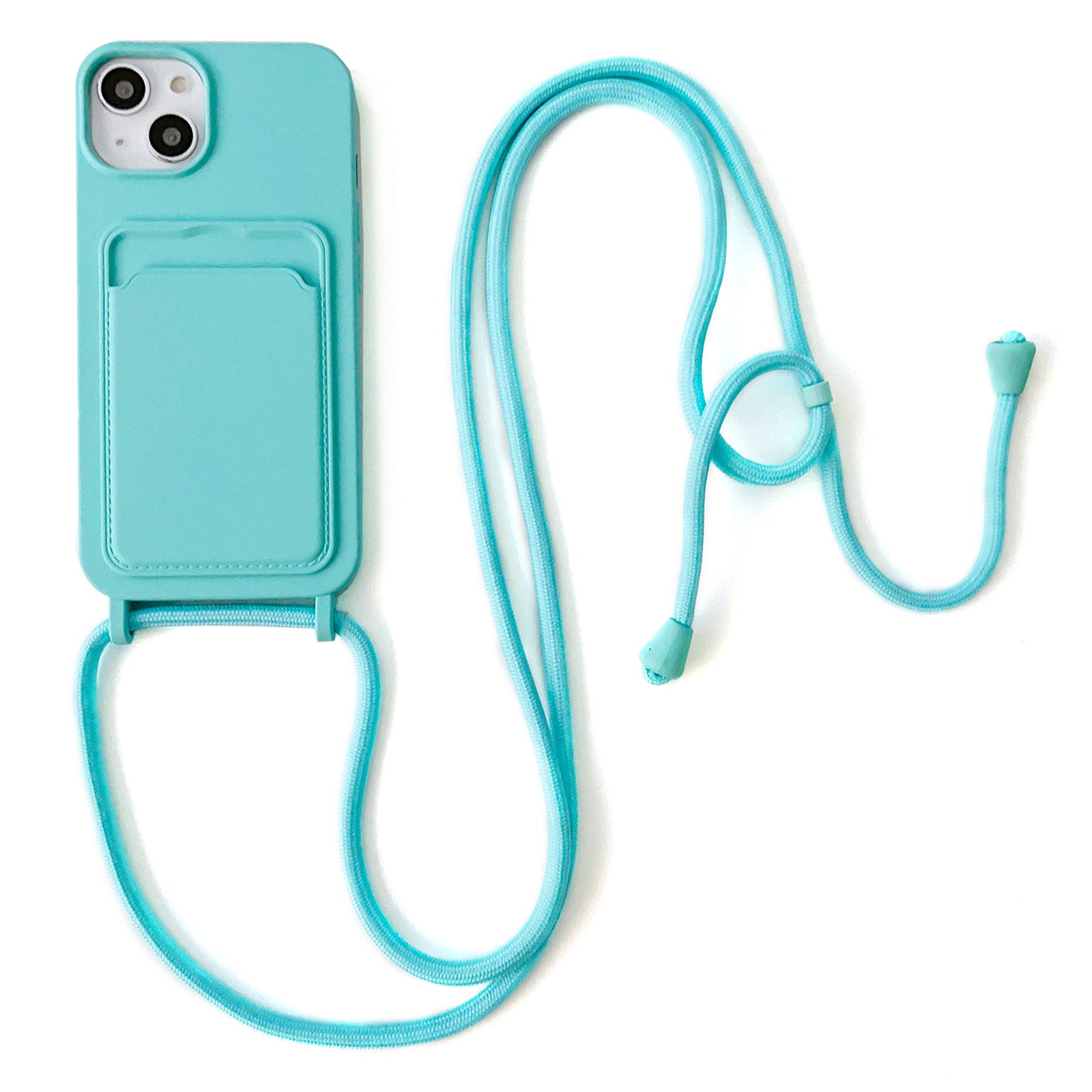 Til iPhone 13 6,1 tommer telefontaske Anti-drop flydende silikone beskyttelsescover med kortslotstrop Til iPhone 13 6,1 tommer telefontaske Anti-drop flydende silikone beskyttelsescover med kortslotstrop